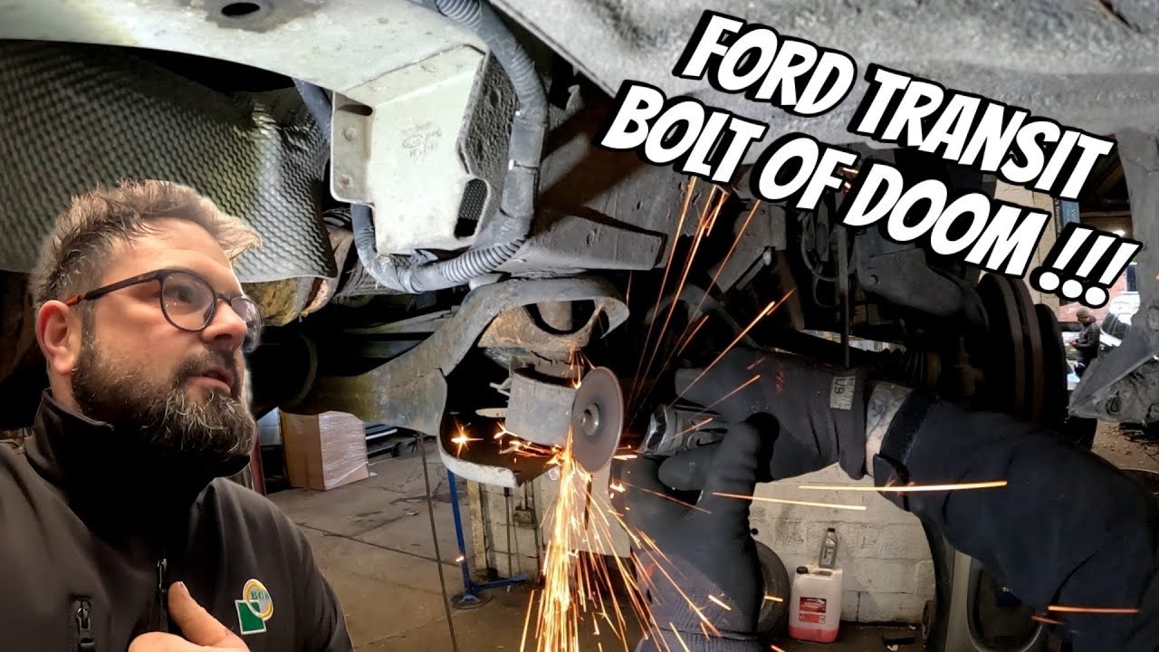 ford transit custom suspension/subframe bolt removal it will put up a fight but we don't give up!!