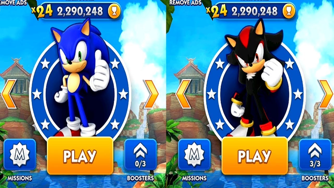 Sonic Dash SONIC VS SHADOW Android iOS Gameplay