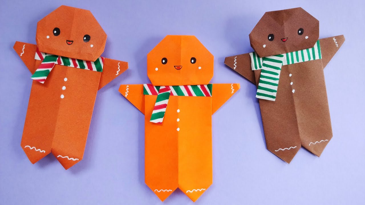 how to make an origami gingerbread man | origami christmas