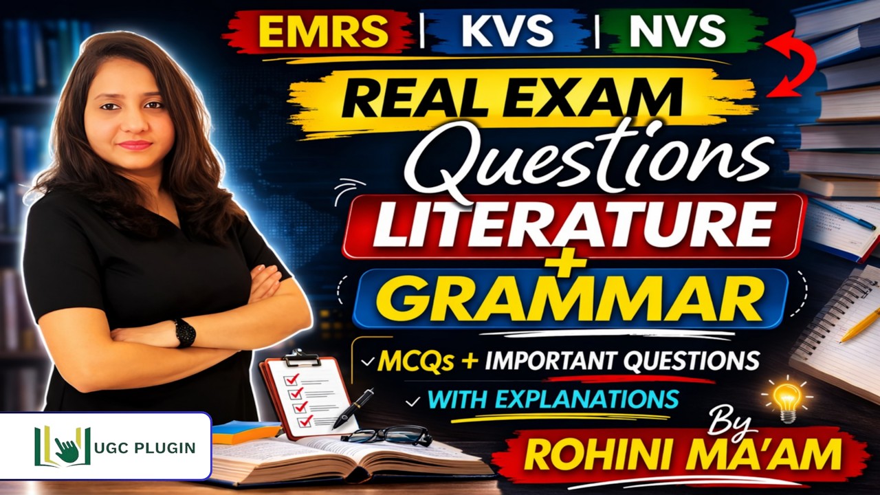 EMRS | KVS | NVS English – Real Exam Questions | Literature + Grammar with Explanation | Rohini Mam