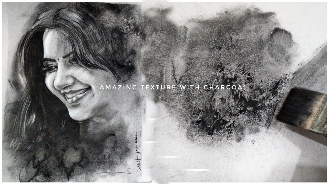 Create amazing texture with charcoal powder.