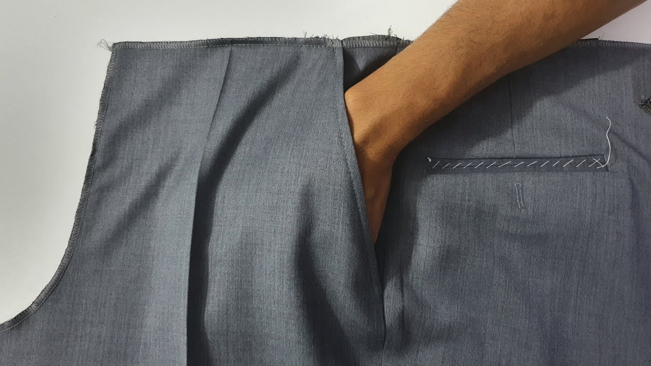 Como hacer bolsillo delantero diagonal de pantalón de caballero