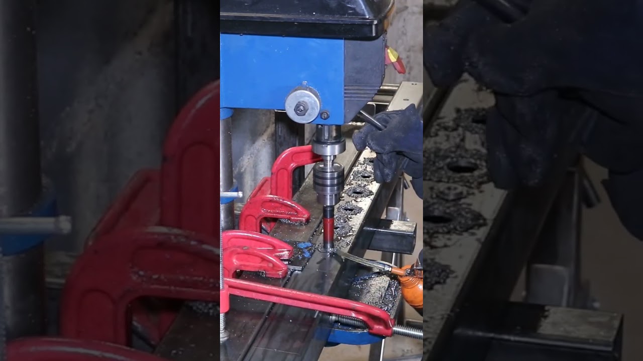 Como perforar en serie con taladro de banco #soldadura #herreria #taladrodebanco  #herramientas