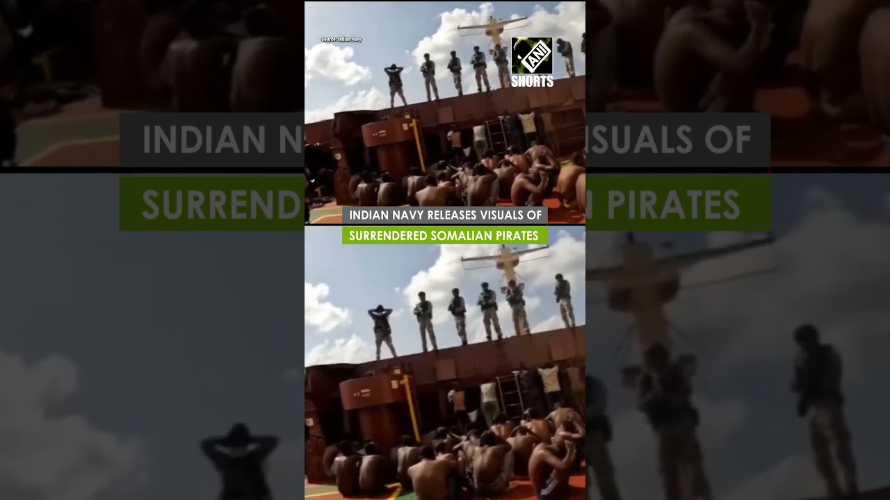 Pirates onboard MV Ruen surrender to Marine Commandos of the Indian Navy