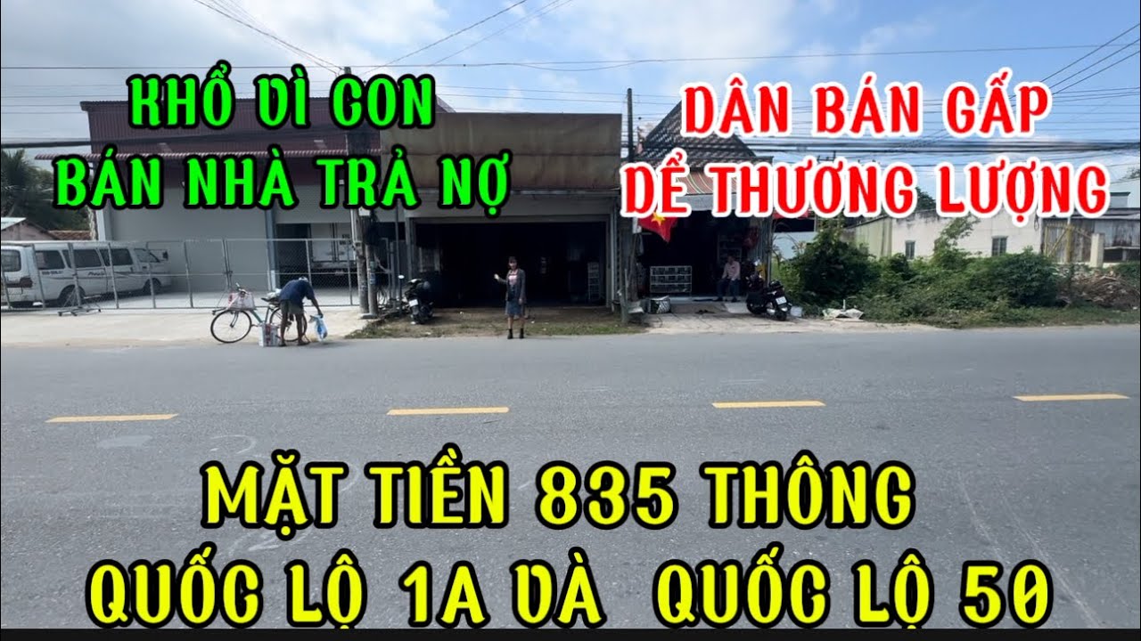 Xỉu cái đùng vì nợ dí , bán nhà mặt tiền 835 ,5,8x33m thông quốc lộ 50 và quốc lộ 1a gần chợ Chánh 