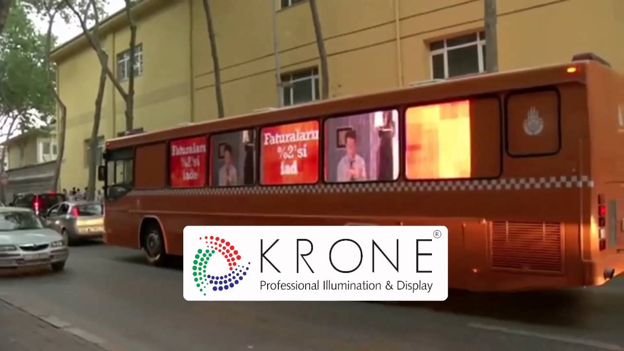 LED Display Transparent on a Bus