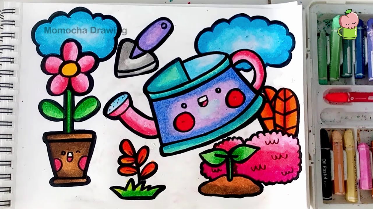 Gardening - How to draw and color for kids | Cara menggambar dan mewarnai berkebun untuk anak-anak