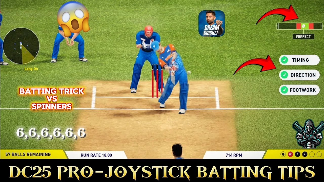 Dream Cricket 25 - Batting Tips for Hard mode 💯| PK GAMING WORLD | BATTING TIPS | PRO-JOYSTICK |