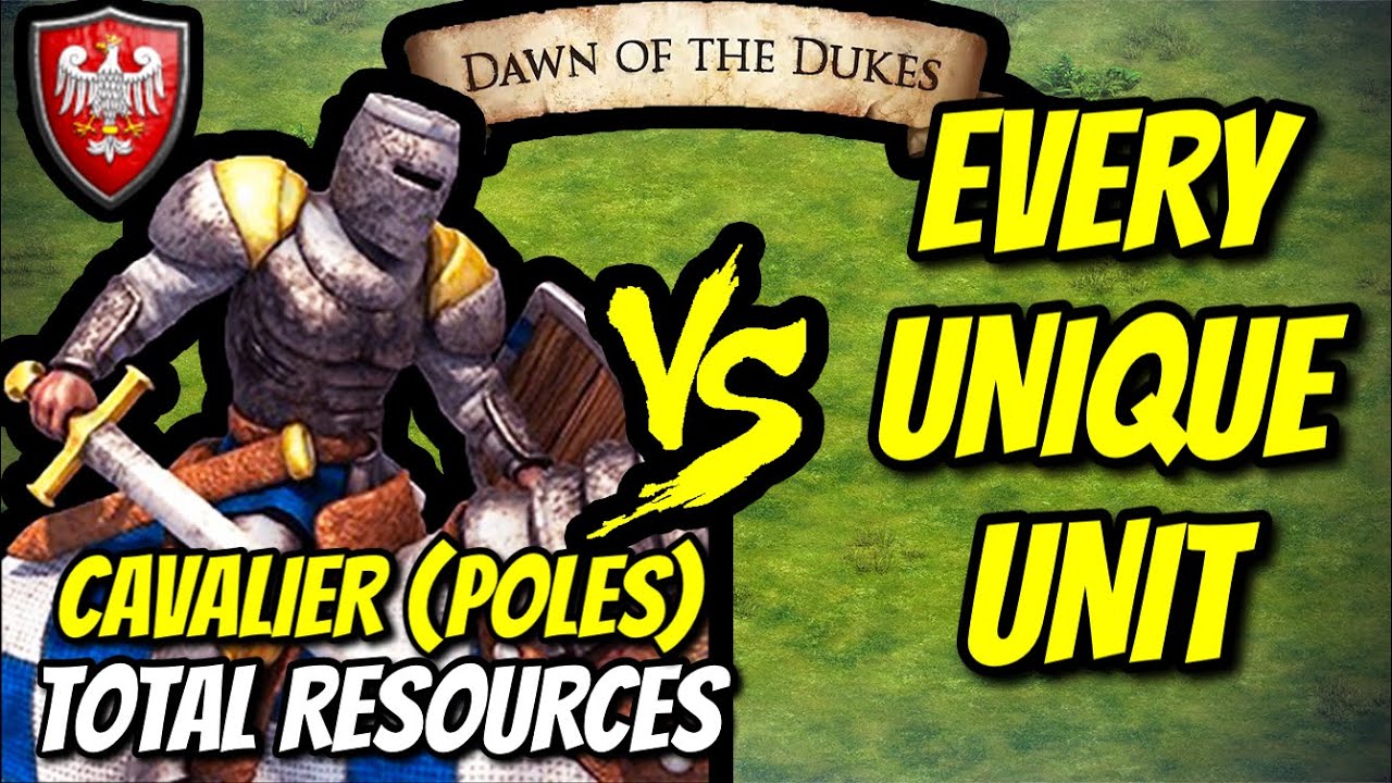 CAVALIER (Poles) vs EVERY UNIQUE UNIT (Total Resources) | AoE II: Definitive Edition