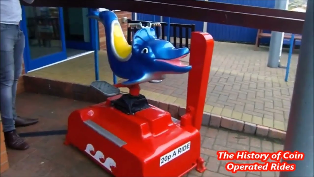 1960s Edwin Hall Coin Operated Dolphin Kiddie Ride