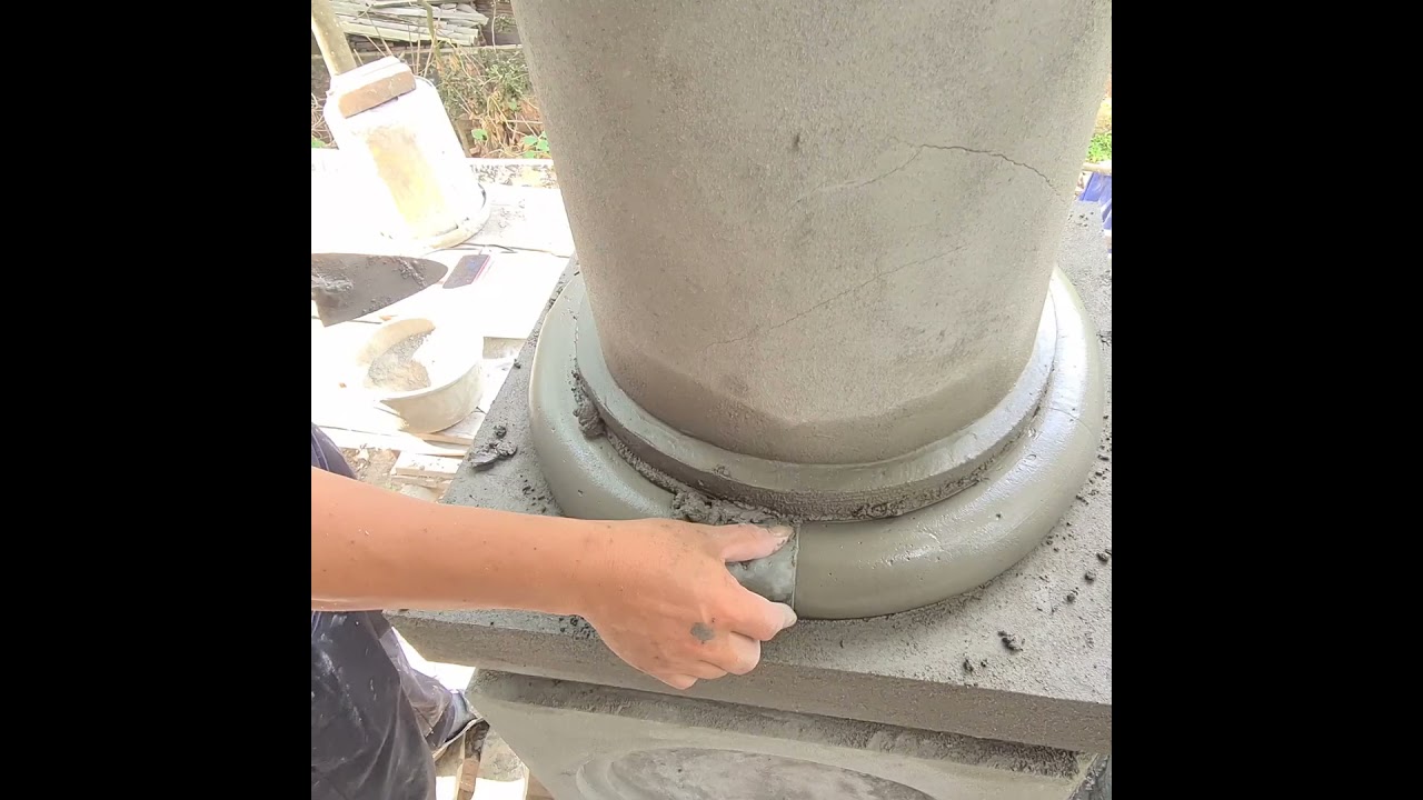 🏛️ C&oacute;mo pulir una columna circular de #concreto ⬛  #shorts