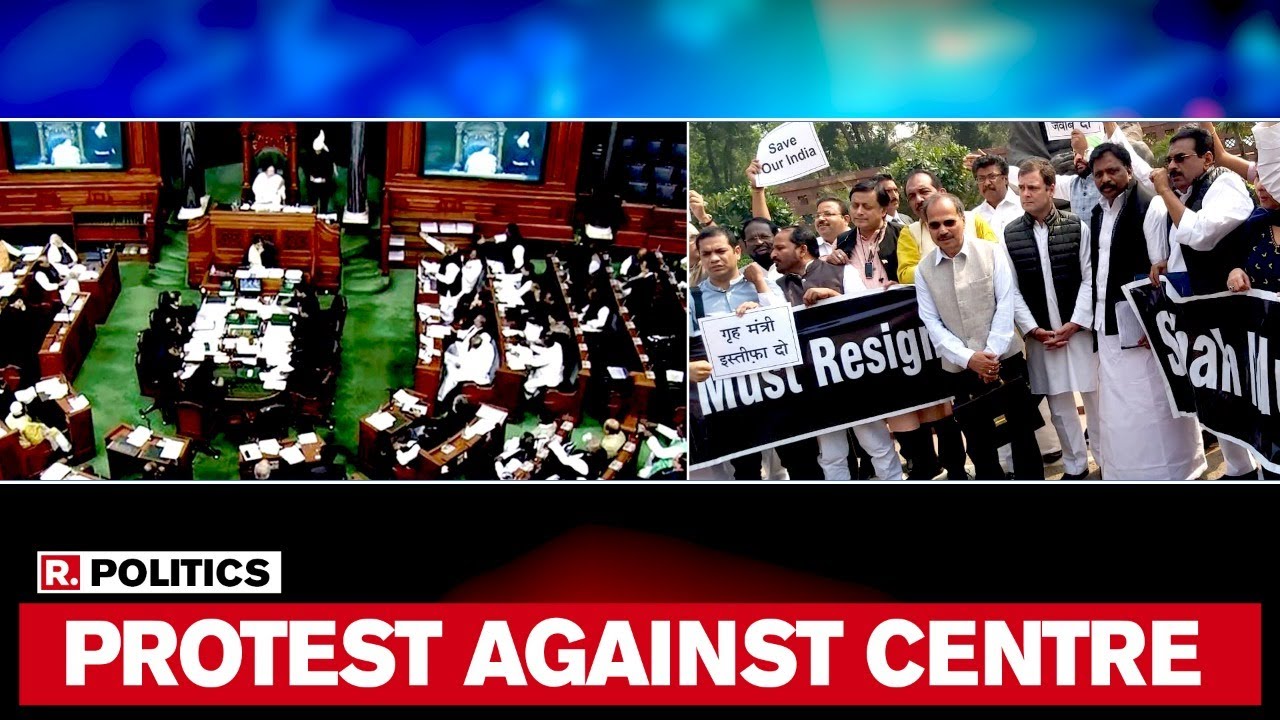 Opposition Parties Unite And Protest Against Centre Over Its Inaction On Delhi Riots
