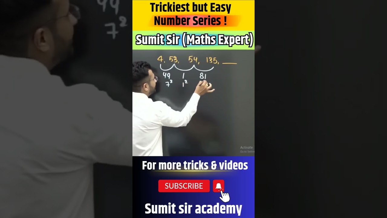 Trickiest but Easy Number Series ! || #sumitsir #rrbexams #math #numberseriestricks