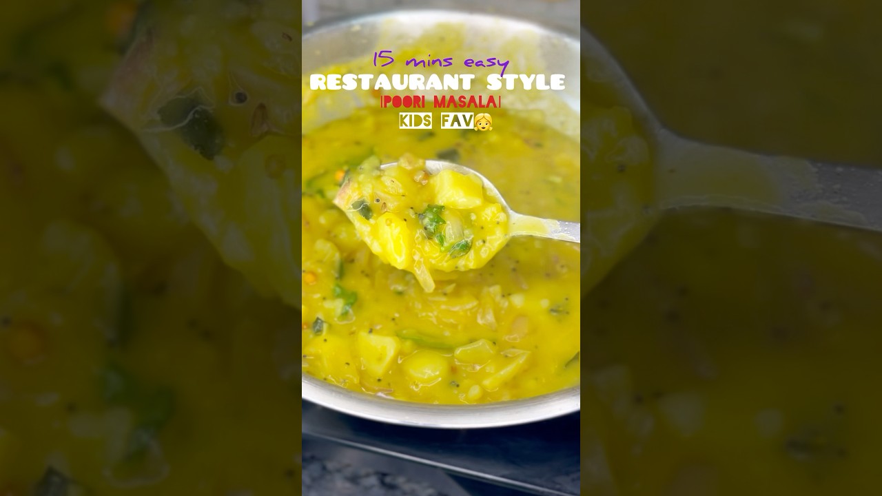 15 mins easy poori masala recipe | restaurant style | kids favorite #poorimasalarecipeintamil #food