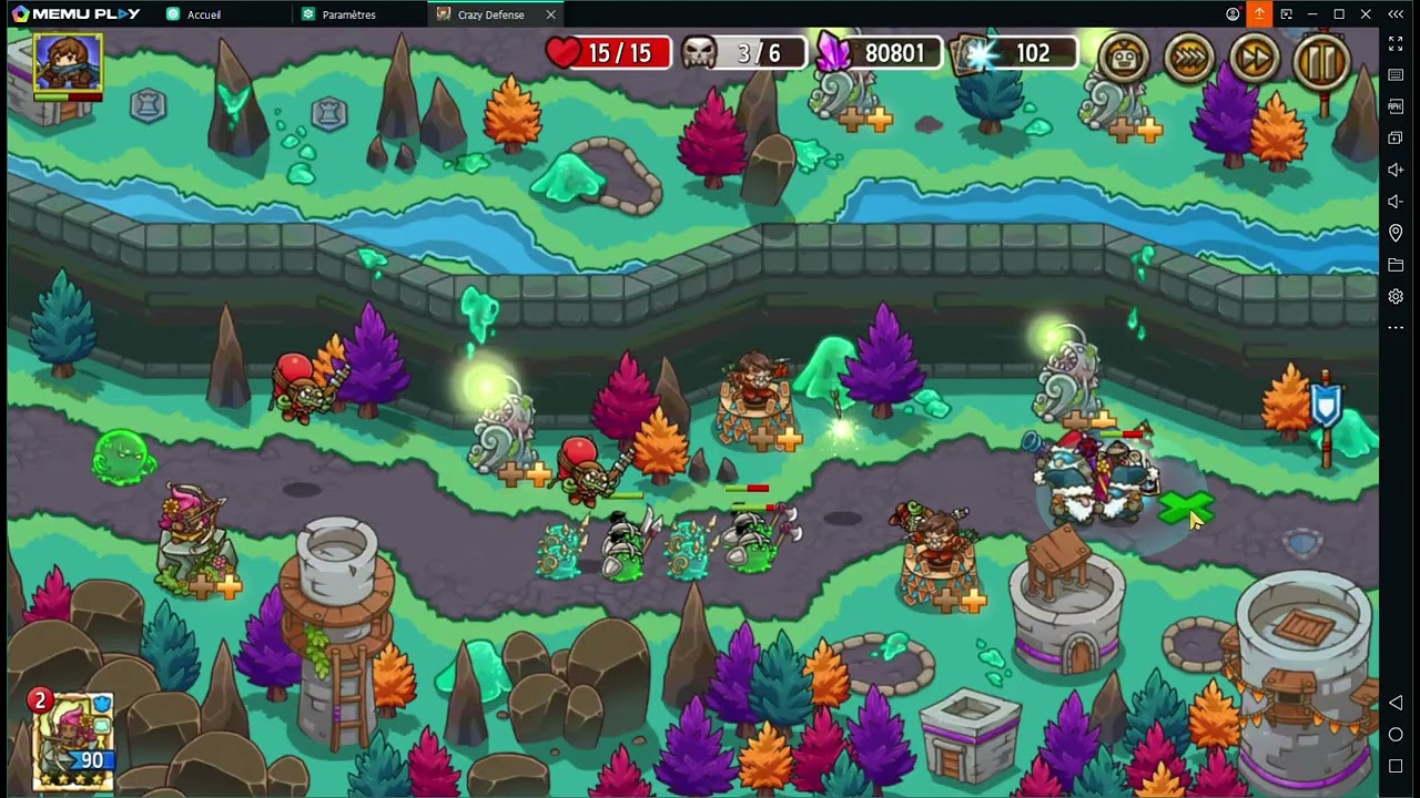 Crazy Defense Heroes - Green Frenzy Invasion LVL14 (Nightmare)