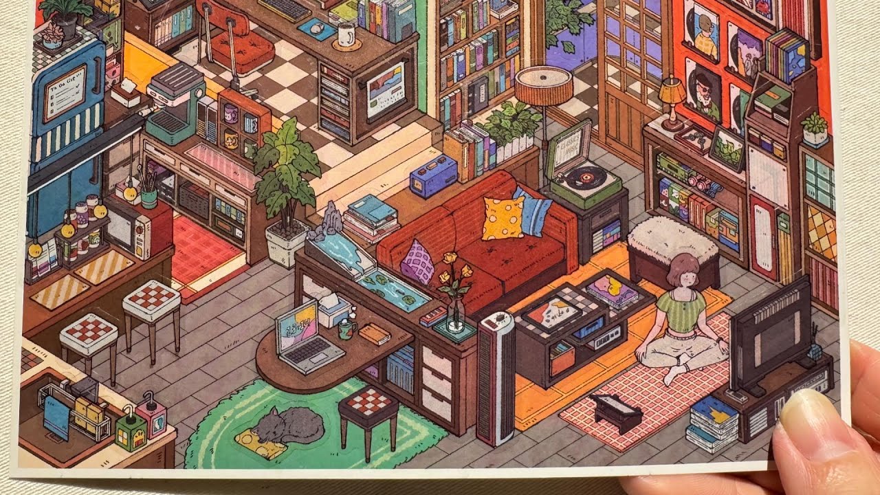 【ASMR】DIY J-Type Cozy Room | No Talking Sticker Scene | Calm & Satisfying