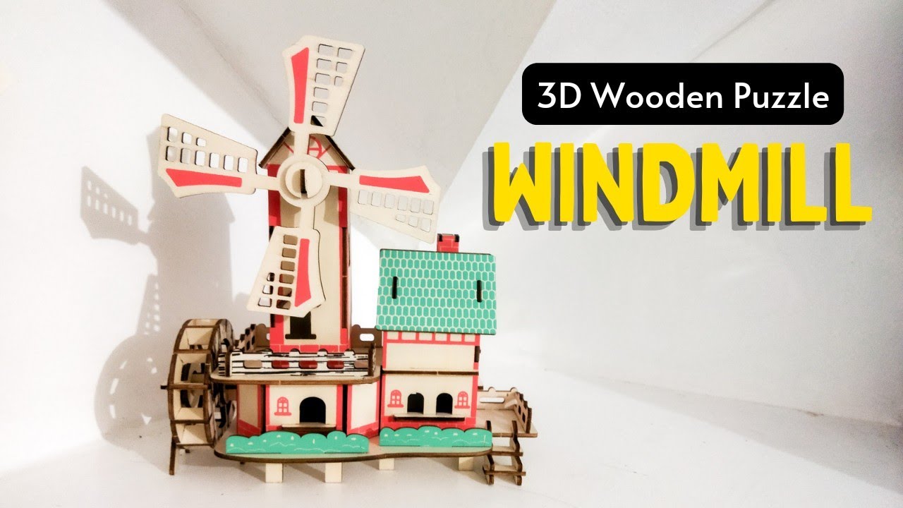 Mini Windmill with Water Wheel - Artherapy 3D Wooden Puzzle | Full Assembly & Review