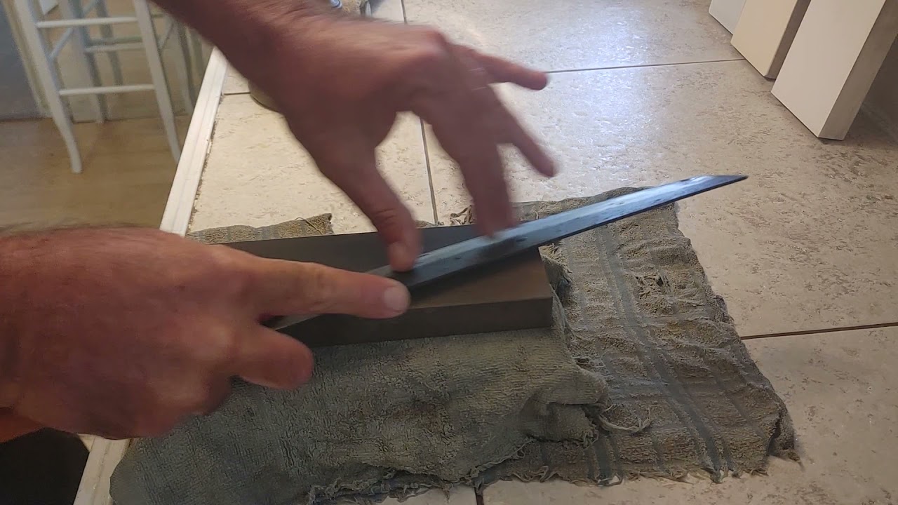 First quick sharpening of a new Dao Vua 300mm slicer.