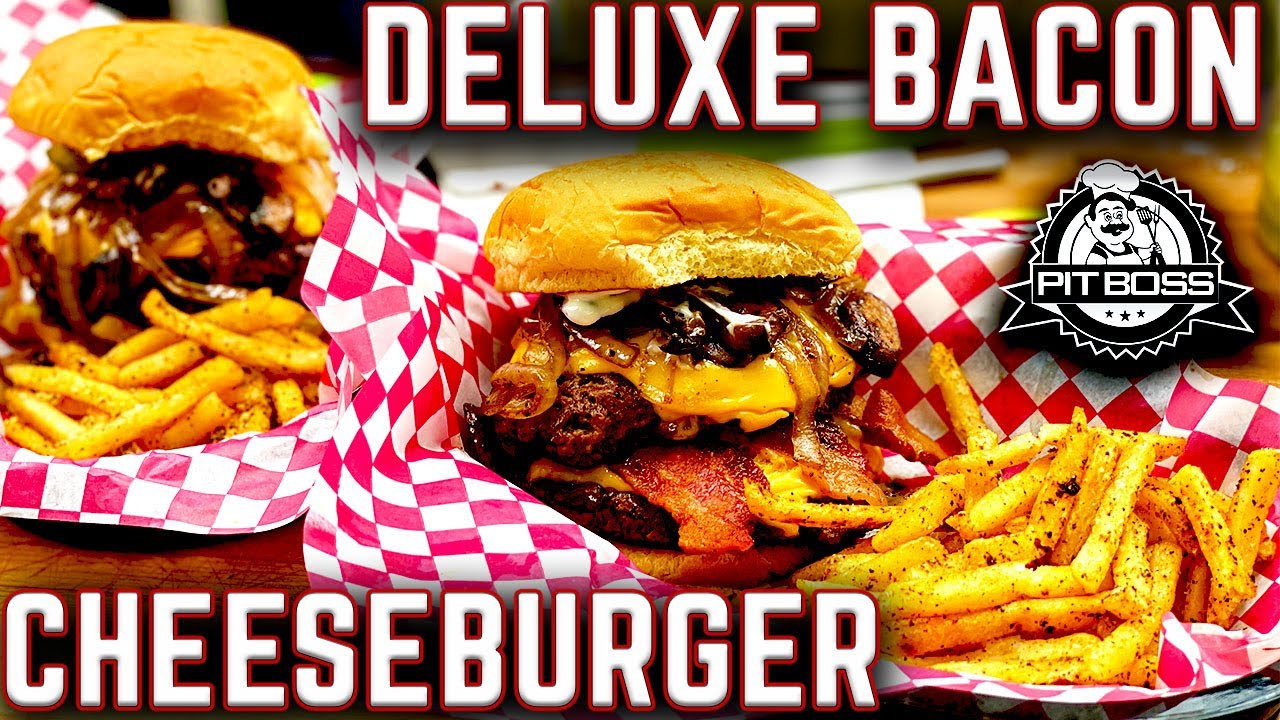 THE BEST THICK BURGER WE'VE EVER MADE! DOUBLE DELUXE BACON BURGER MADE ON PIT BOSS SIERRA GRIDDLE