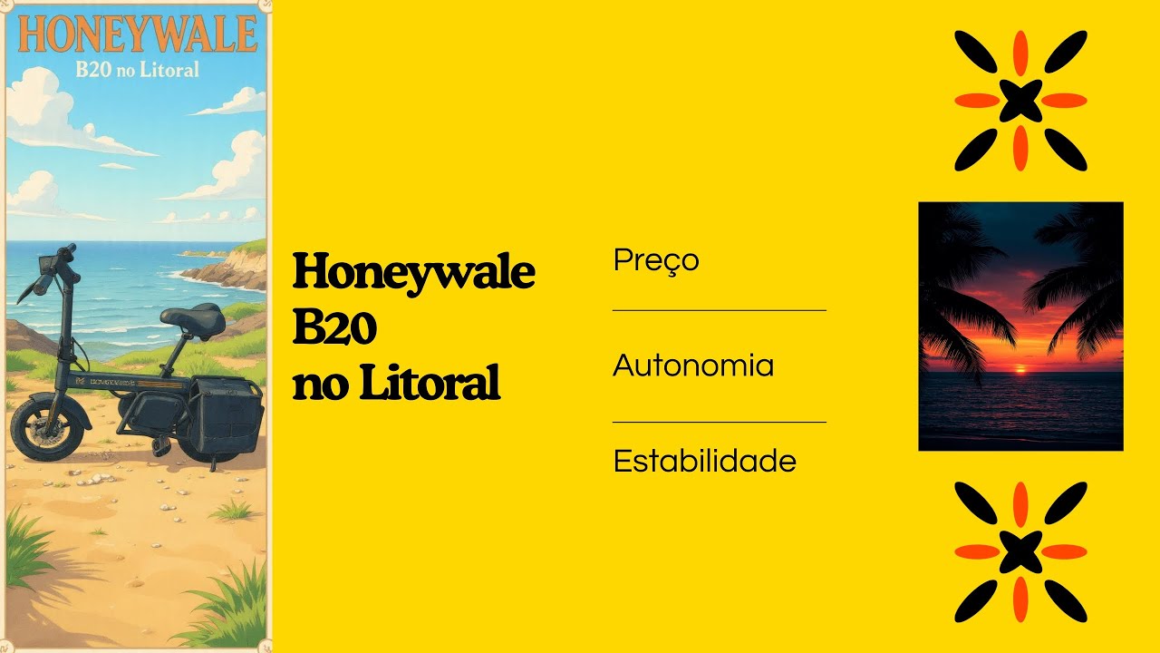 Honeywale B20 no Litoral, Bicicleta elétrica, dobrável, aro 14 - Considerações iniciais 
