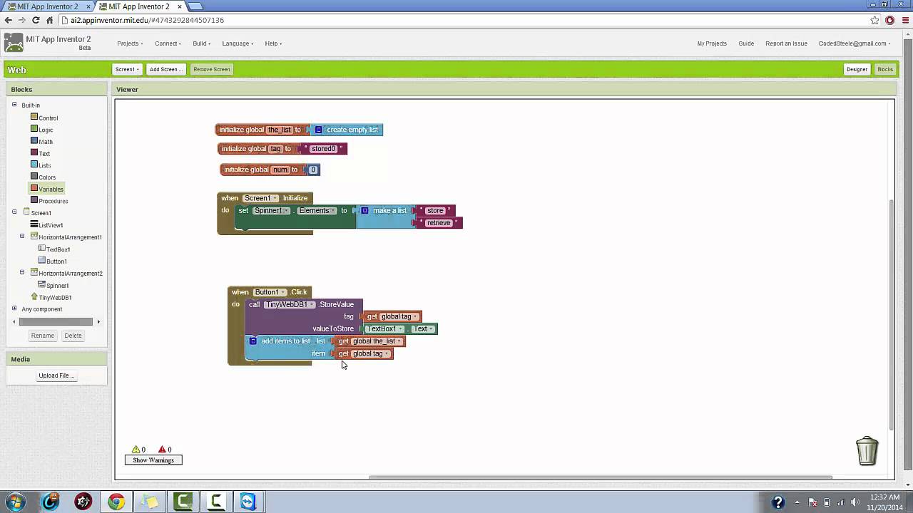 AppInventor-Tutorial #7-Utilizing a web database