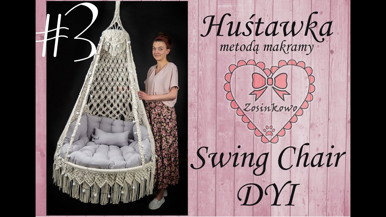 Huśtawka fotel z makramy (część III)  boczne części baldachimu (Macrame swing chair part III )