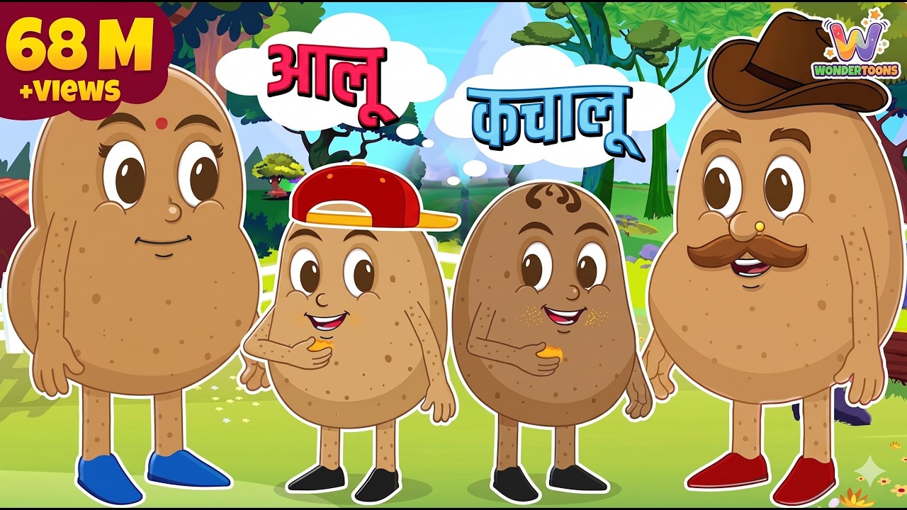 Aloo Kachaloo Beta Kahan Gaye They | आलू कचालू - Popular Hindi Song By WonderToons