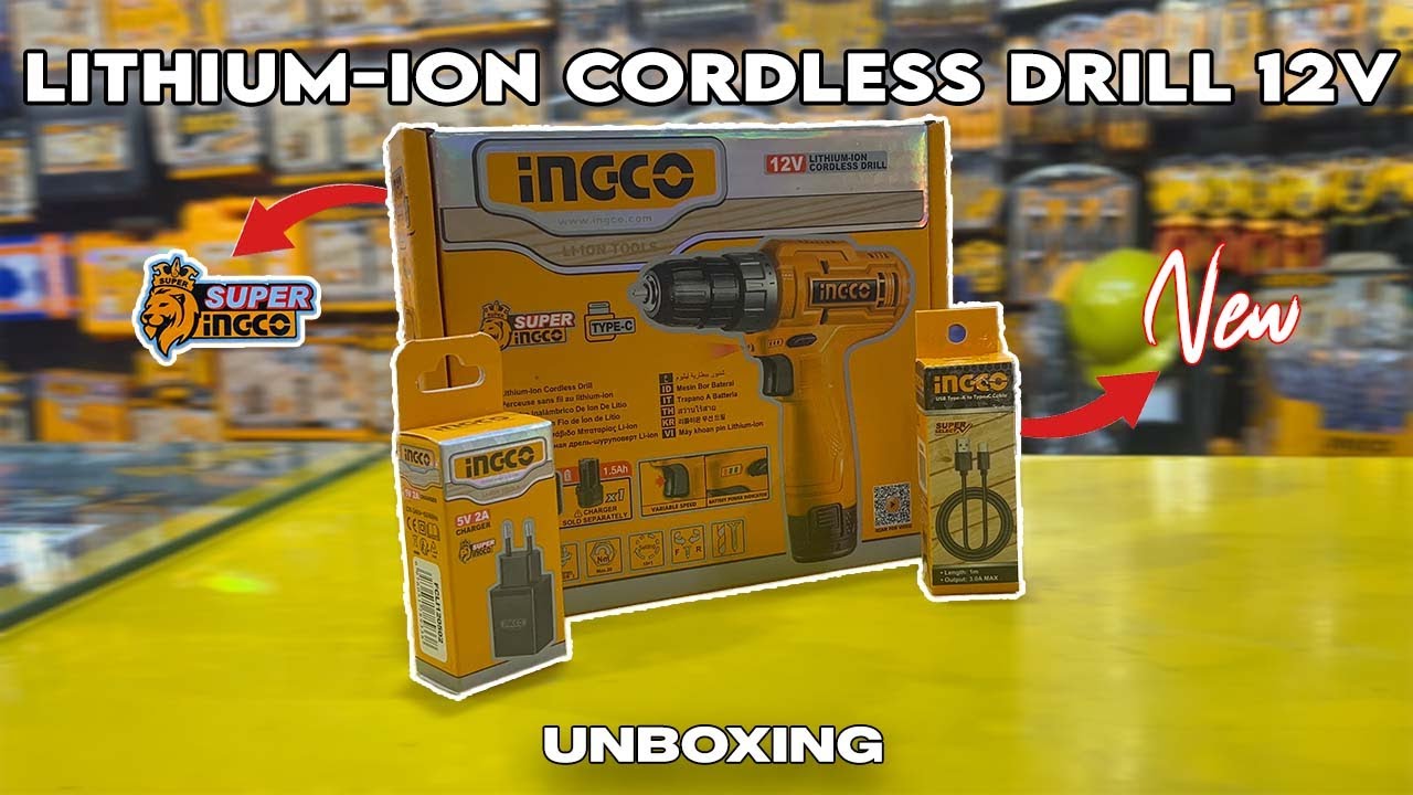 Ingco Lithium-Ion Cordless Drill 12v | New Model | Mughaltools