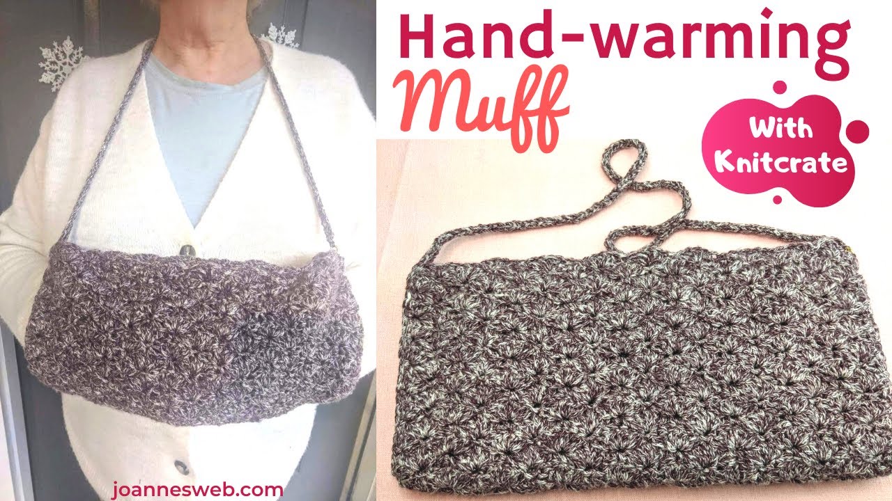 Crochet Hand Warming Muff Purse - Hidden Pocket Crochet Glove Bag - Knitcrate Project