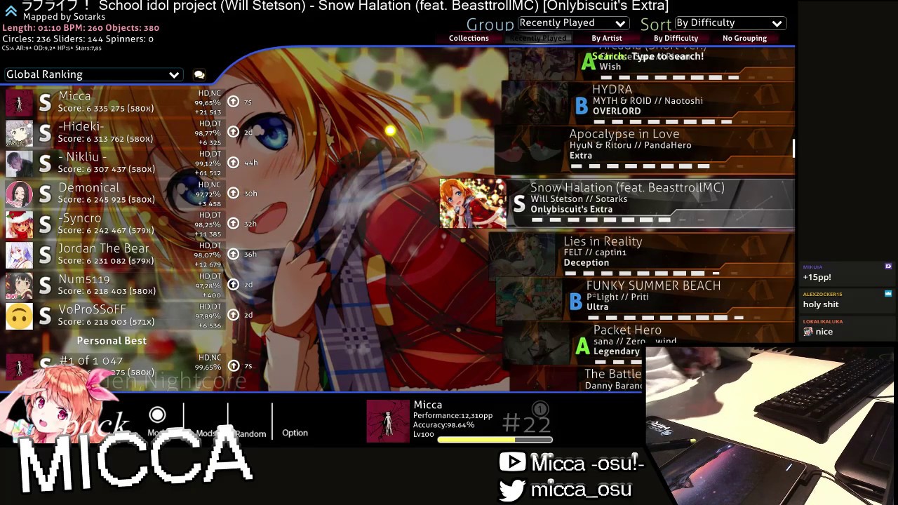 Snow Halation [Onlybiscuit's Extra] HDDT 99,65% FC 607pp