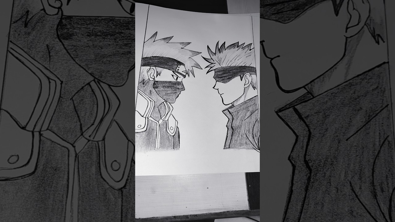 Goio and Kakashi drawing with shading