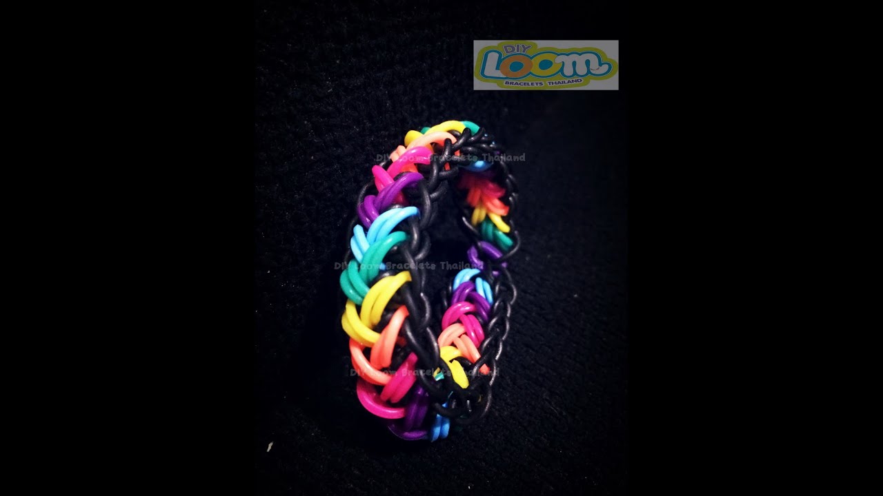 คลิปสอนถักสร้อยข้อมือหนังยางถักซิลิโคนลูมแบนด์ลาย 