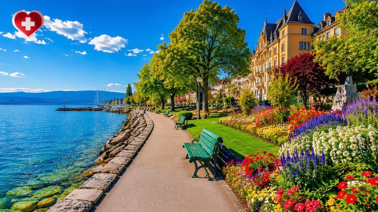 Neuch&acirc;tel 🇨🇭 Złoty skarb Szwajcarii: Kwitnące ogrody i kryształowe jezioro 💎 [4K]