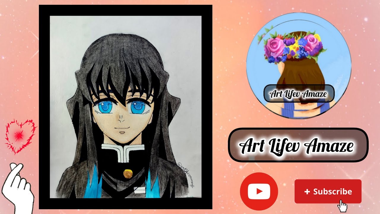 How to draw a drawing Muichiro Tokito of  from Demon Slayer✨✍️// step by step// for beginners☺️✨