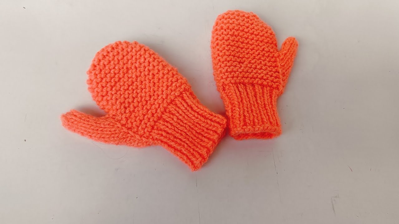 Latest baby mitten knitting design/baby gloves knitting tutorial/baby gloves banane ka tarika