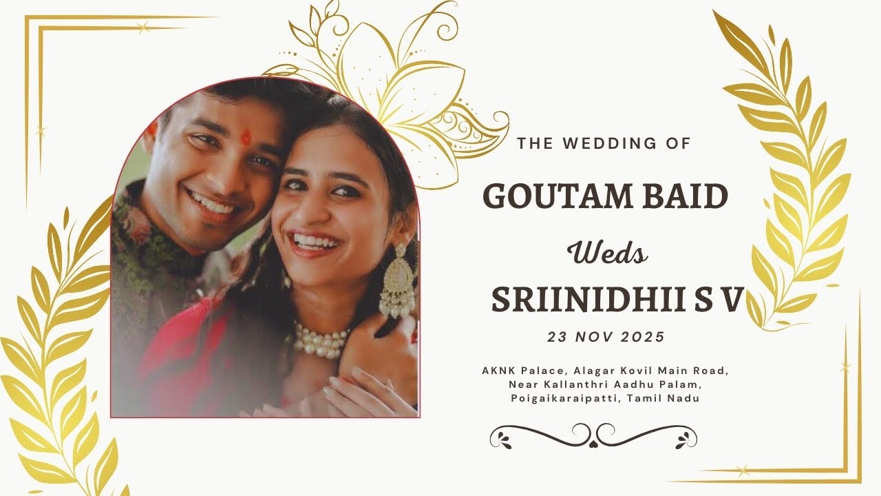 GOUTAM BAID Wed's SRIINIDHII S V