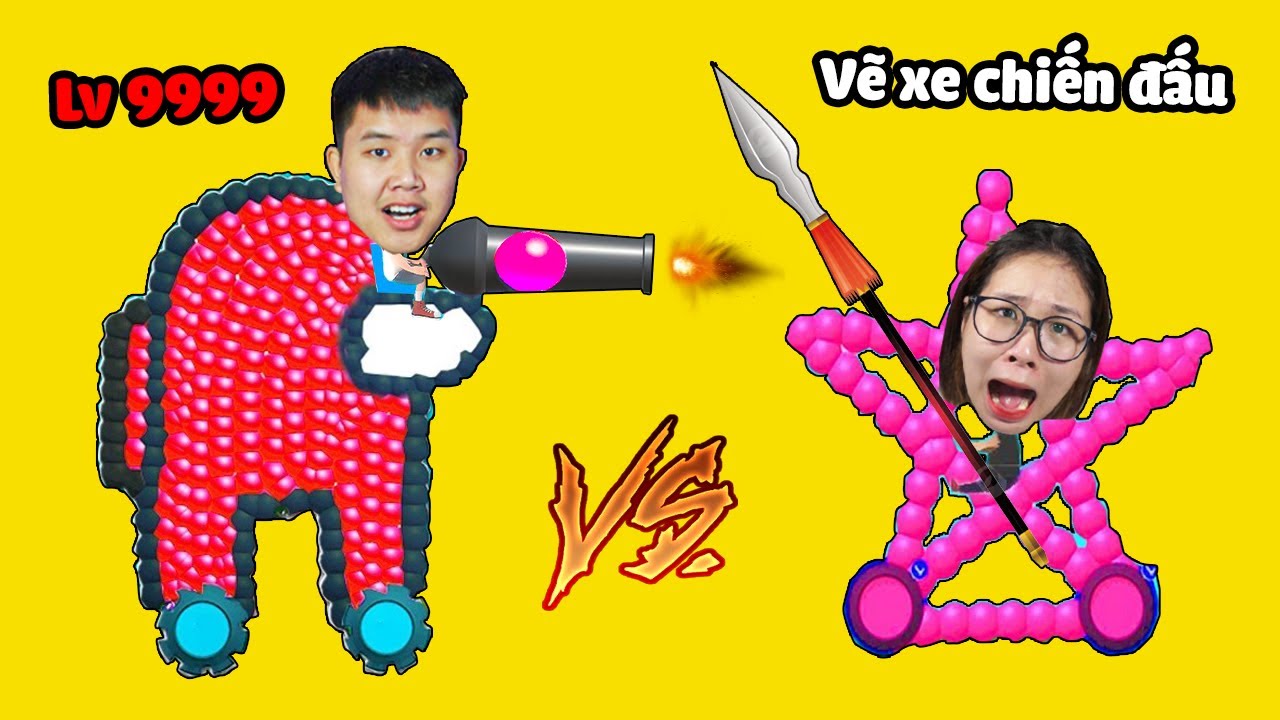 Vẽ siêu xe mạnh nhất để chiến đấu với nhau xem ai chiến thắng trong Draw Joust
