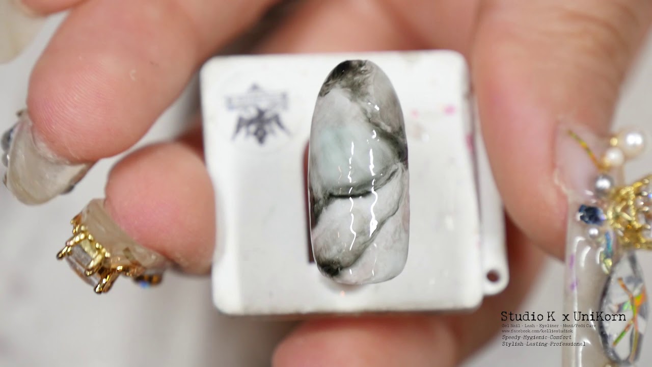 UniKorn獨角獸專業美甲教學 簡易沙龍石紋 Easy White Stone Marble