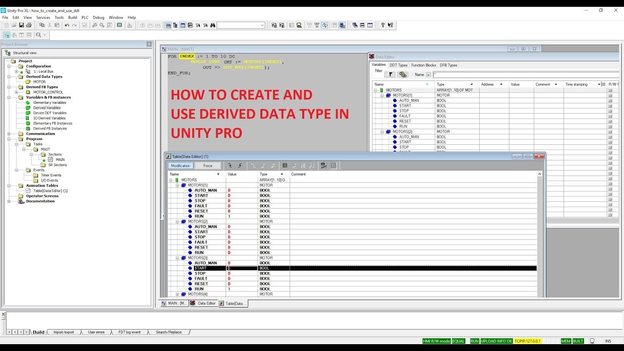 Unity Pro Tutorial: How to create and use Derived Data Types