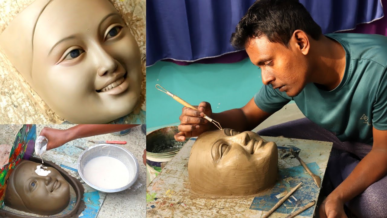 How to make a smiling clay face | murti ka face banana | murti kaise banate hain