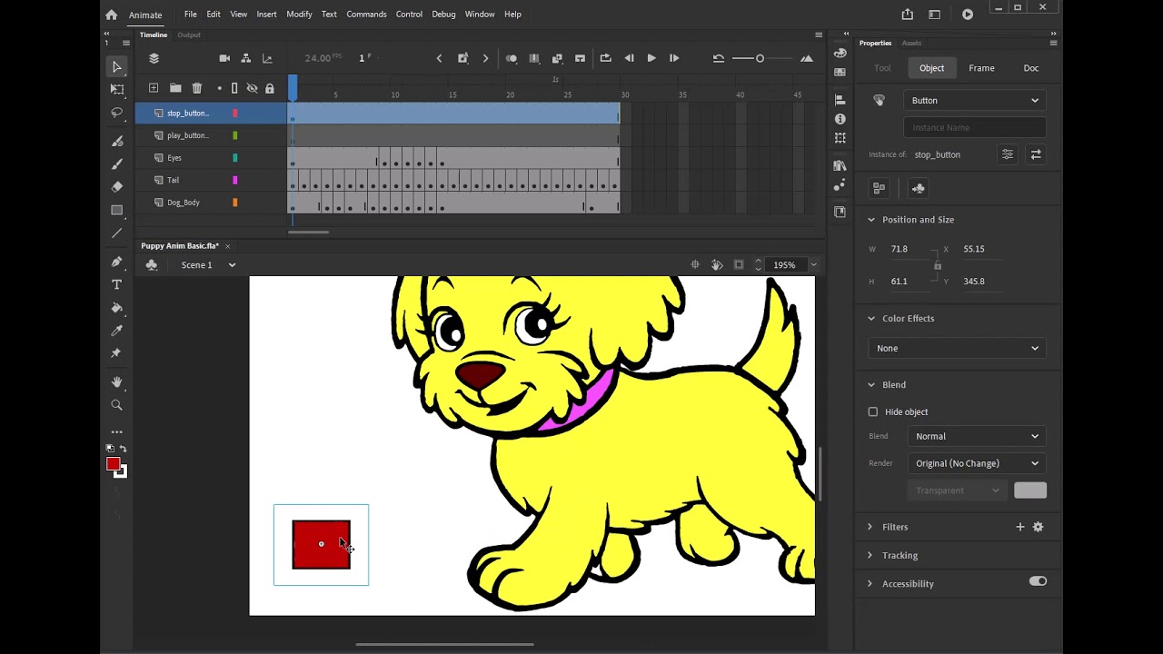 Adding Code Snippets to Buttons in Adobe Animate