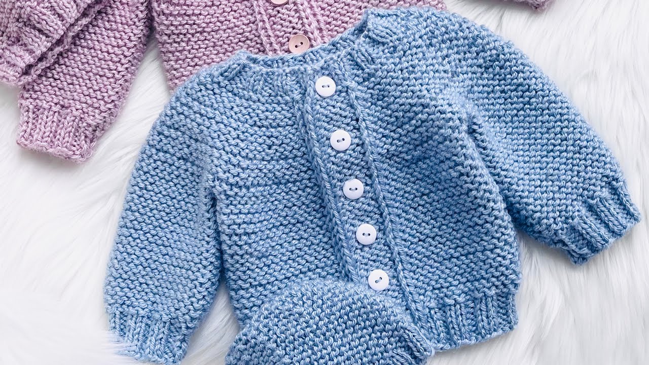 Little Laurel Baby Cardigan Sweater | Easy Knit Garter Stitch | Beginner Friendly- Knitting for Baby