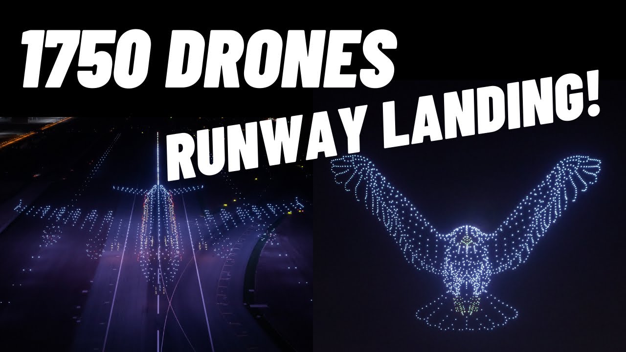 Landing 1750 Drones, Zayed International Airport. Skymagic Drone Light Show.