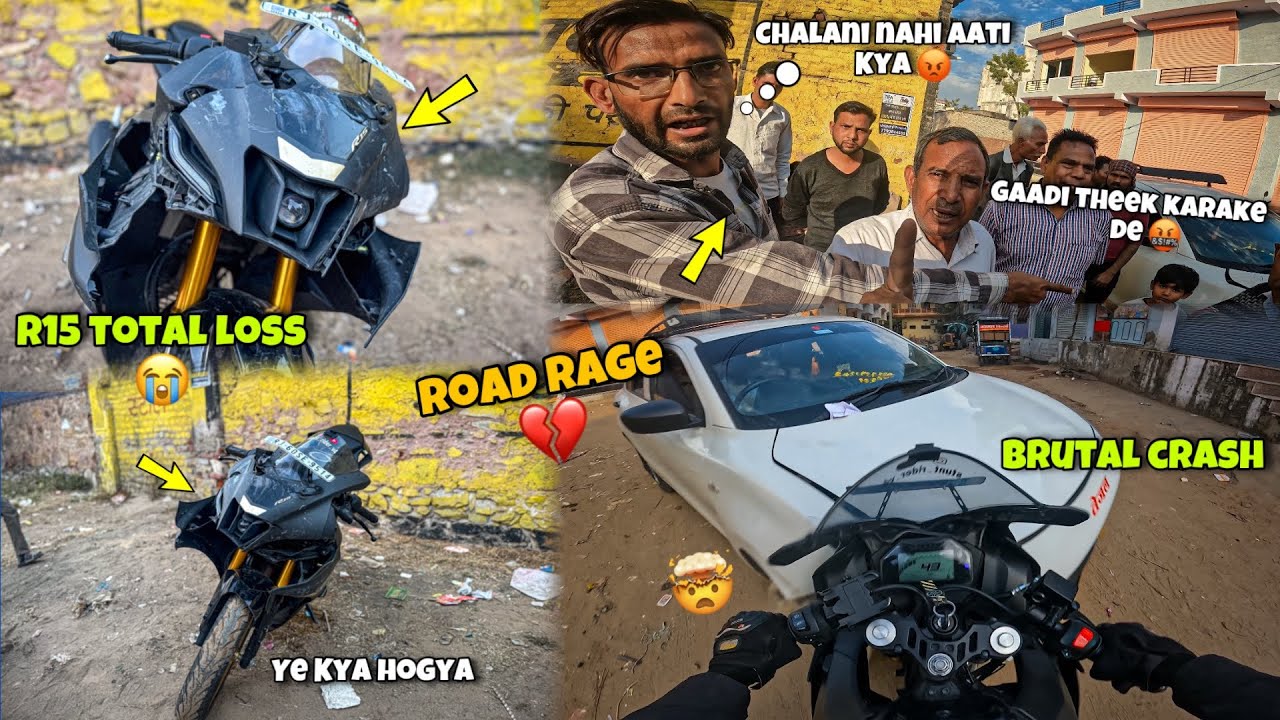 Live Acc!dent R15v4 💔| Total Loss Hogya 😭| Road R@ge 😡