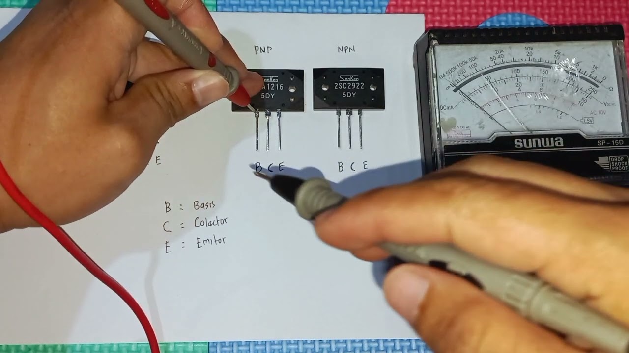 Cara mengukur transistor 2SA1216 & 2SC2922 menggunakan multimeter Analog