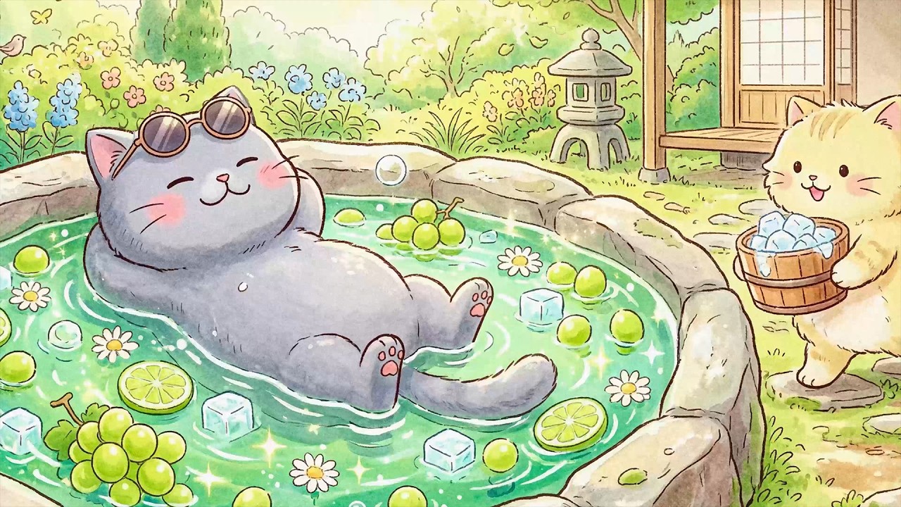 Refreshing Cat Lofi 🍹 | Chill Beats for Study, Work, Stress Relief & Calm Moments