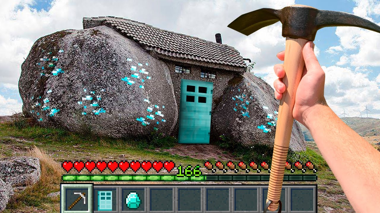 Minecraft in Real Life POV  HOUSE in CAVE Minecraft EN LA VIDA REAL LIFE