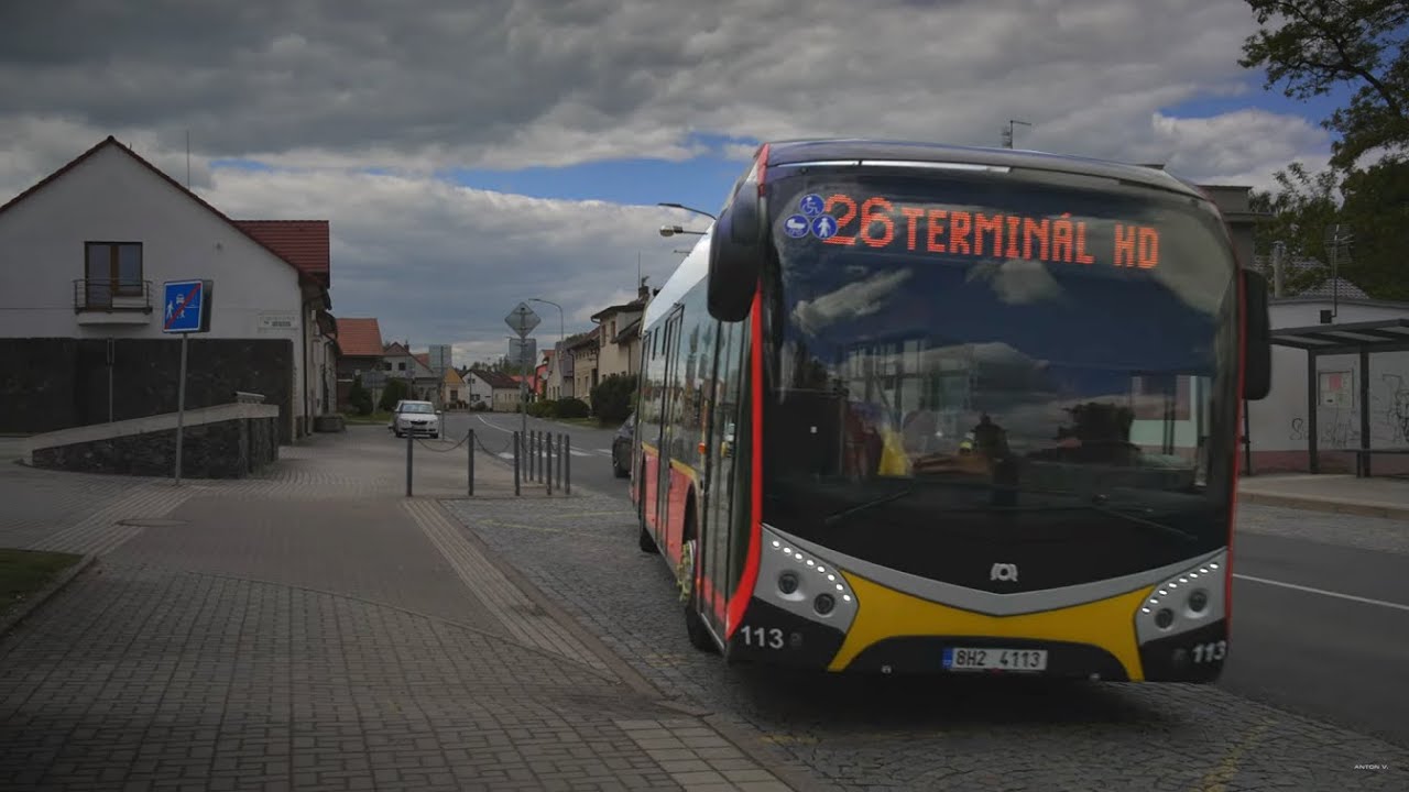 Czech Republic, Hradec Králové, bus 26 ride from Stěžery CIS to Terminál HD