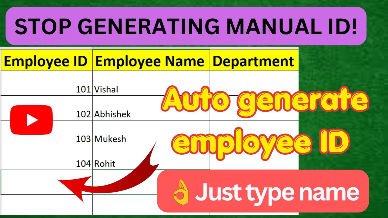How to create employee ID automatically in excel 🔥 |Auto create employee ID| #excel 