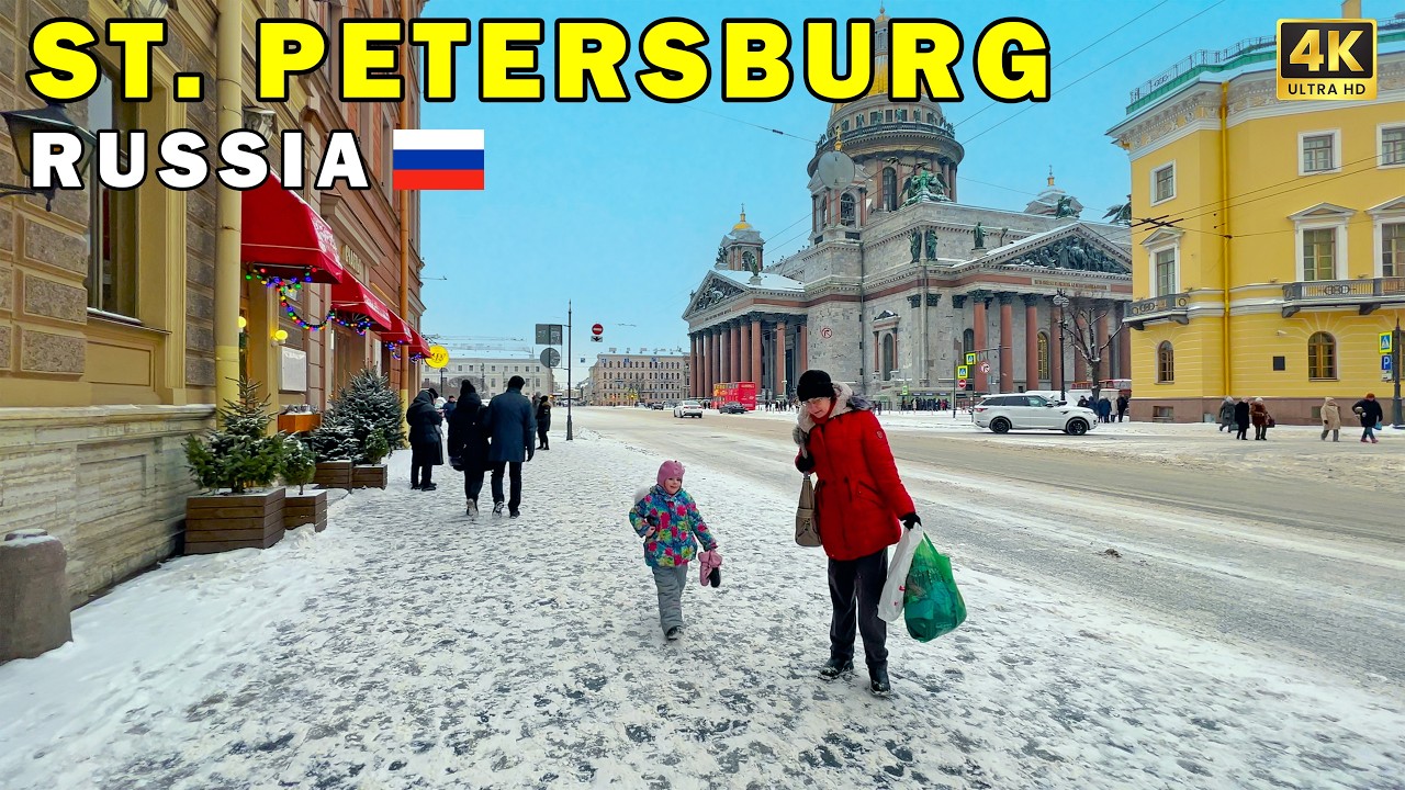 🇷🇺 Санкт-Петербург, Россия 4K: Прогулка по городу ❄️ | Зимний день